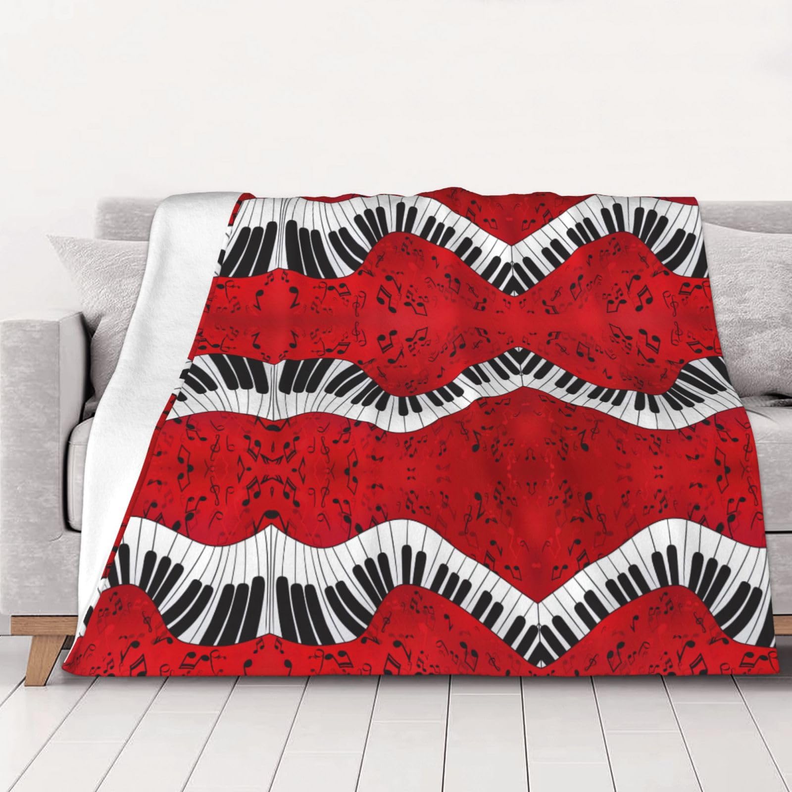Couverture note de musique pour lit, un plaid piano doux idéal comme cadeau pour mélomane