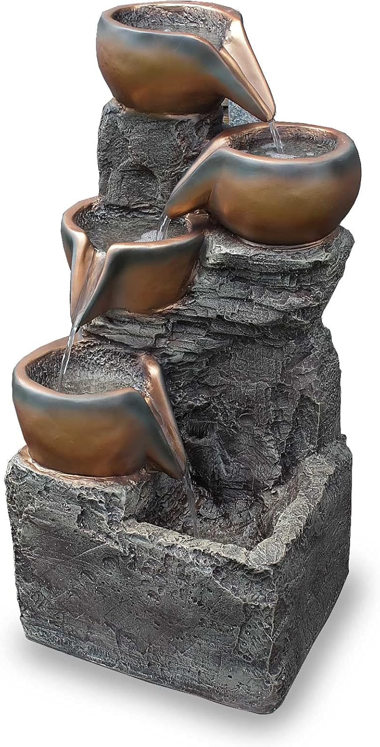 Kiom Gartenbrunnen Kaskadenbrunnen FoVaso Led 78,5 cm 10988 Amazon.de