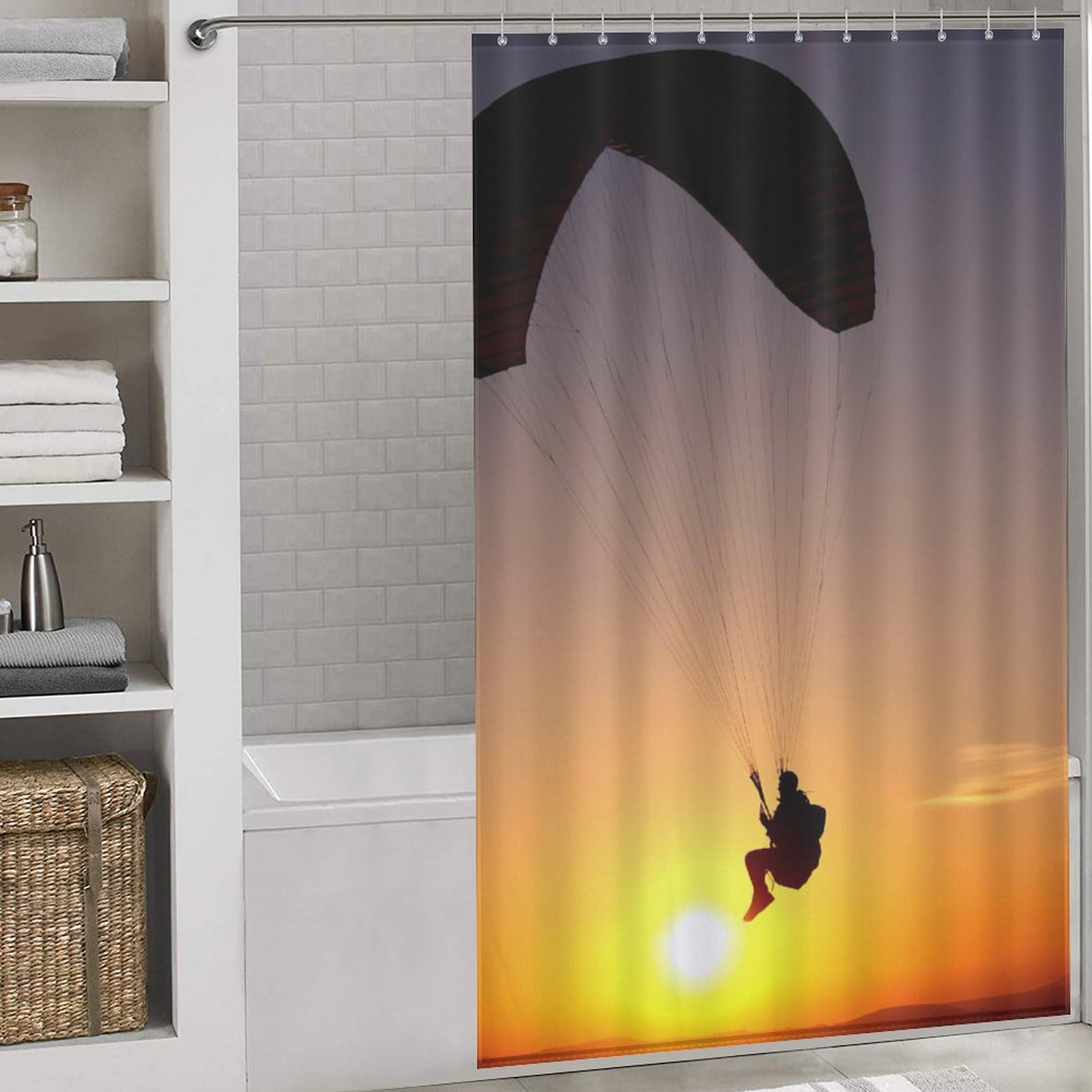 Rideau de douche parapente en tissu imperméable pour s'évader
