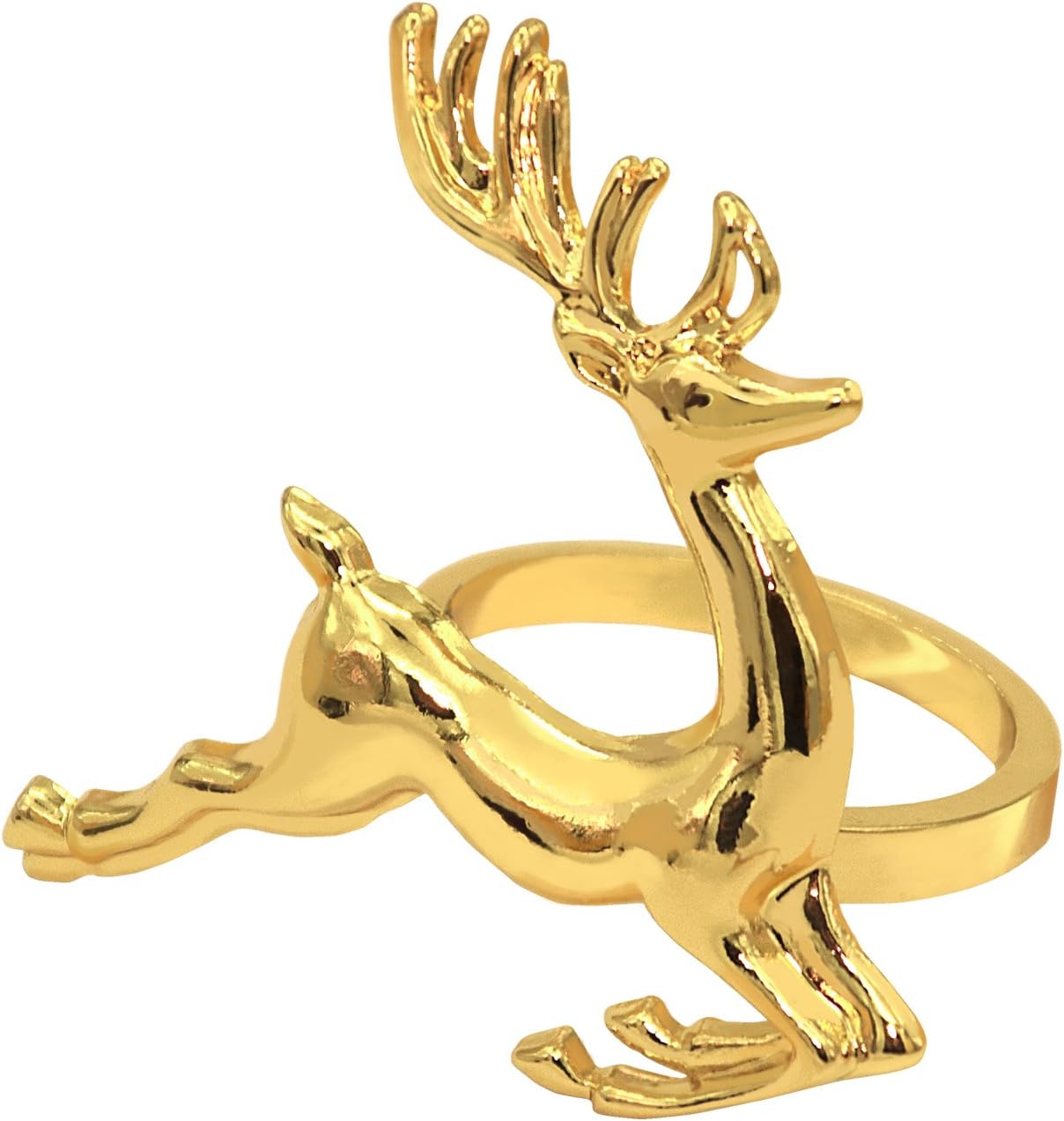 Holiday Napkin Rings Holders Set of 12 Spring Wedding Valentines Day Easter Metal Dinner Parties Home Table Decoration (Gold, 12)