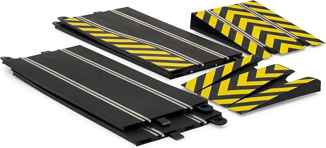 Scalextric - Jump and Side Swipe Accessory Pack, Black | Extension, 1x Leap, 2x Straights, 2x Side Swipes, 1:32 Scale Racetrack Set for Toy Cars, Racing Gift Ideas for Adults & Kids