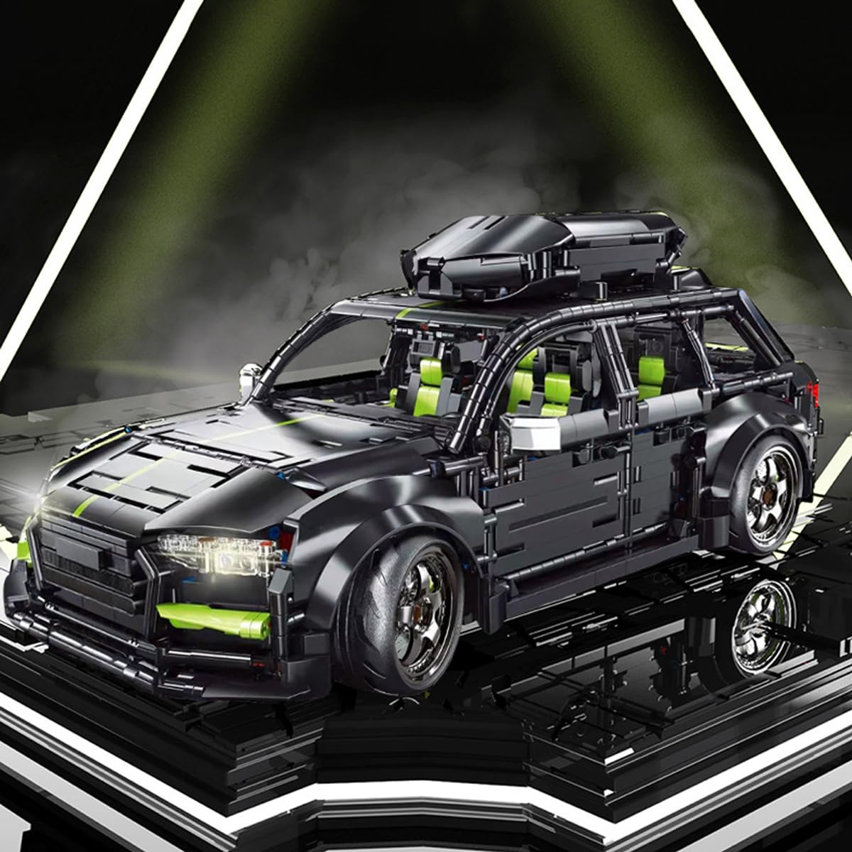 Supersportwagen Bausteine Sets für RS6, 2896 Klemmbausteine Supersportwagen Modell Bausteine Set, 1:10 MOC Sportwagen Modell Spielzeug Kompatibel mit Andere Marken(Box Nicht im Lieferumfang enthalten)