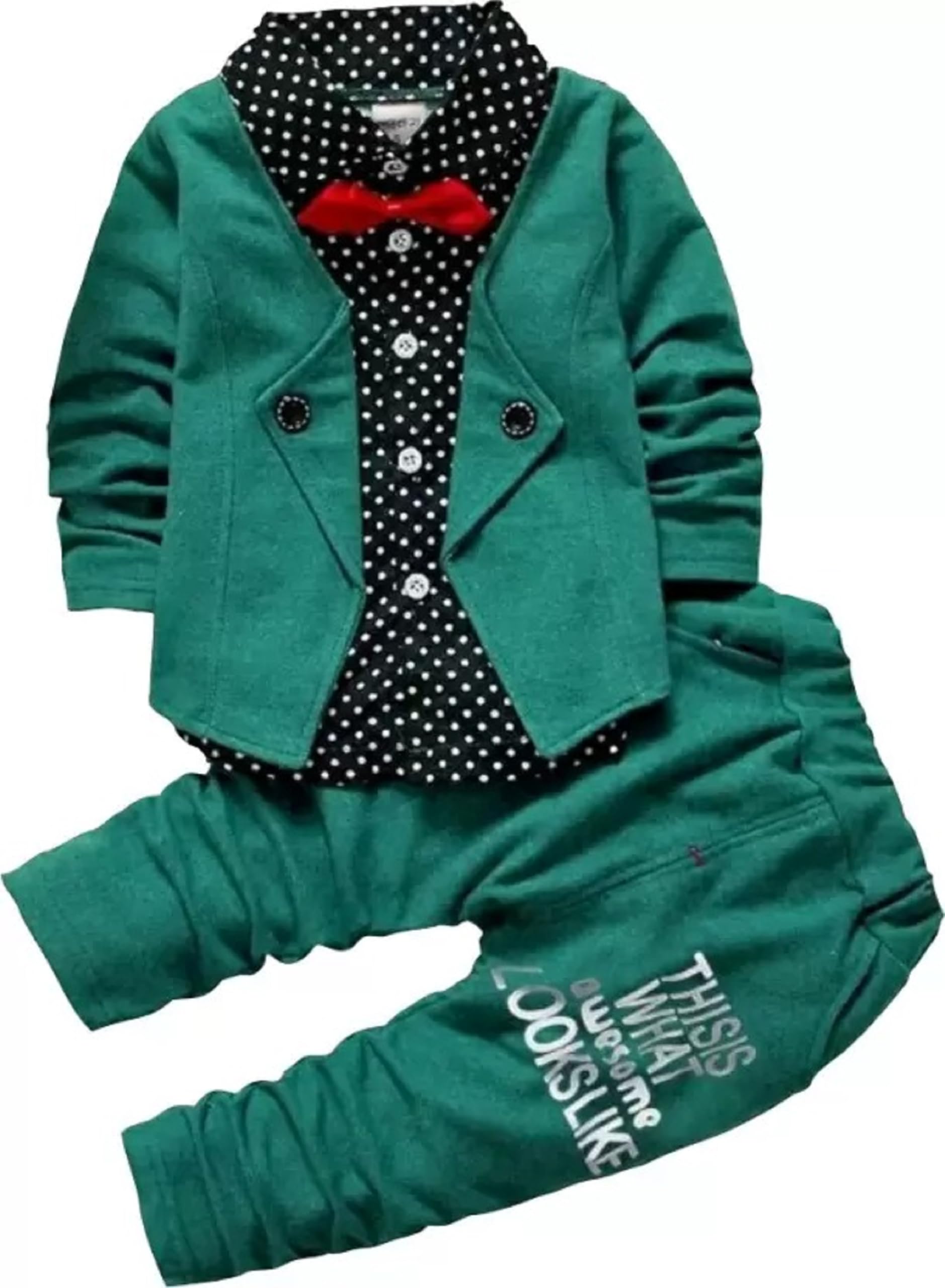 KHODIYAR FASHION Boys & Girls Party(Festive) Shirt Bow Tie, Jacket, Trouser