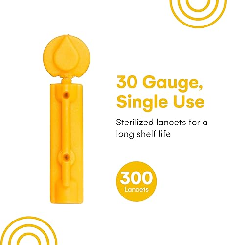Miniatura 3 de Lancets para pruebas de diabetes - Lancetas diabéticas de calibre 30 para análisis de sangre y pruebas de glucosa se adapta a la mayoría de