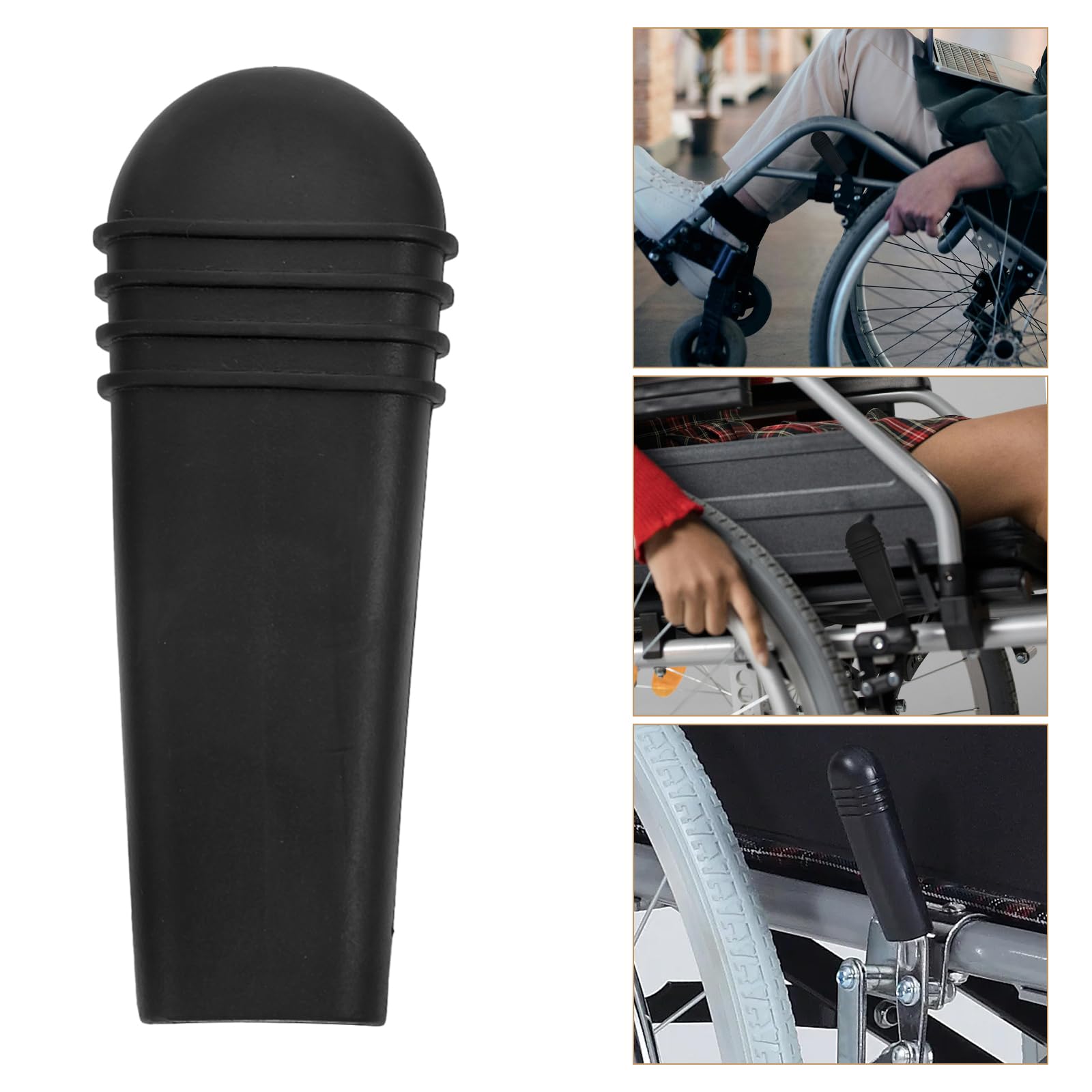 FRCOLOR Wheelchair Brake Handle Covers 4Pcs PVC Brake Handle Grips for Manual Wheelchair Accessories Replacement Spare Parts for Brakes - Image 2