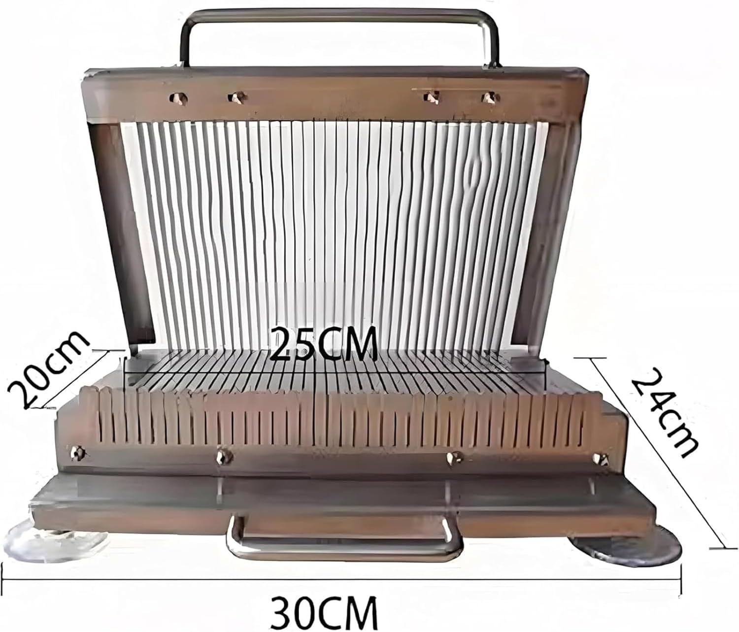 Stainless Steel Sushi Cutter, Manual Vegetable Fruit Cutter, 25 * 20cm Cutting Area & 8mm Blade Spacing, Commercial Multi-Function Vegetable Cutter for Lunch Meat, Lettuce, Onion