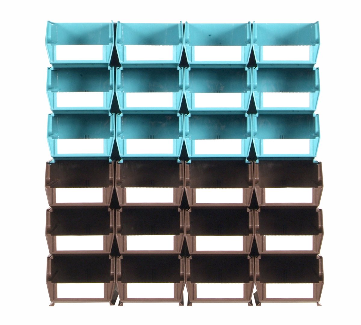 Triton Products Bin Wall System, 24 Piece, Teal/Brown