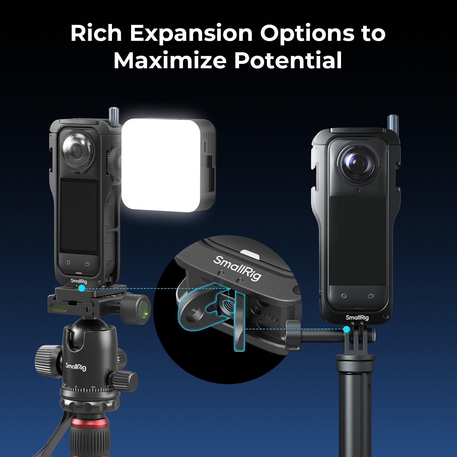 Gabbia Proteggi Fotocamera In Lega Alluminio Per Insta360 X5 Con Supporto Magnetico E Copriobiettivo