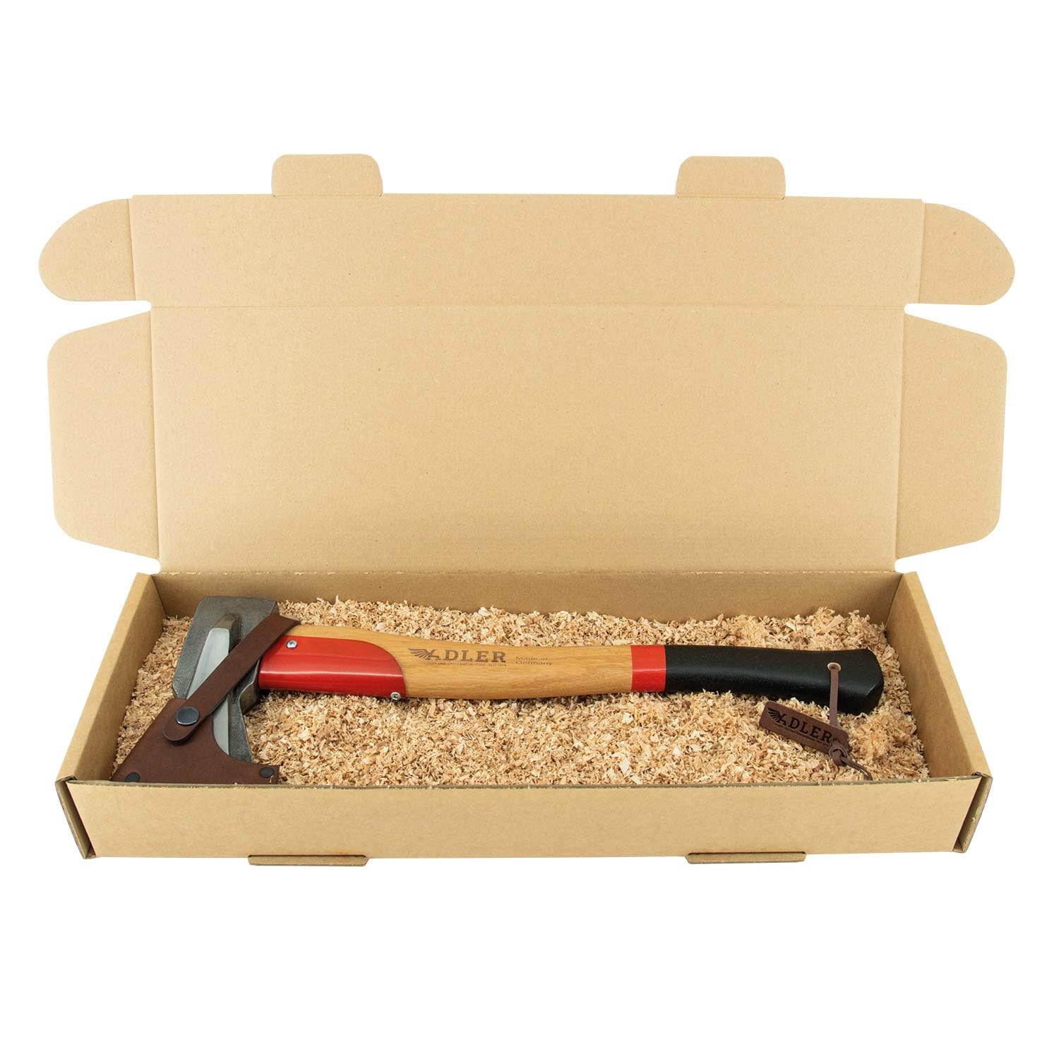 ADLER Spaltbeil inkl. Lederschutz: Beil zum Holz spalten, Geschmiedetes Holzbeil aus C60-Stahl, Spaltaxt mit 50 cm Hickorystiel, Anti-Rutsch Outdoor-Forstaxt, Grün/schwarz, 1250 g (Rot/Schwarz)