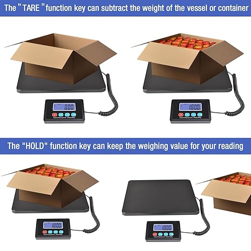 Miniatura 5 de Surmountway Báscula de envío digital, báscula postal de 440 libras con función de sujecióntara, báscula digital de alta precisión con pantalla LCD,