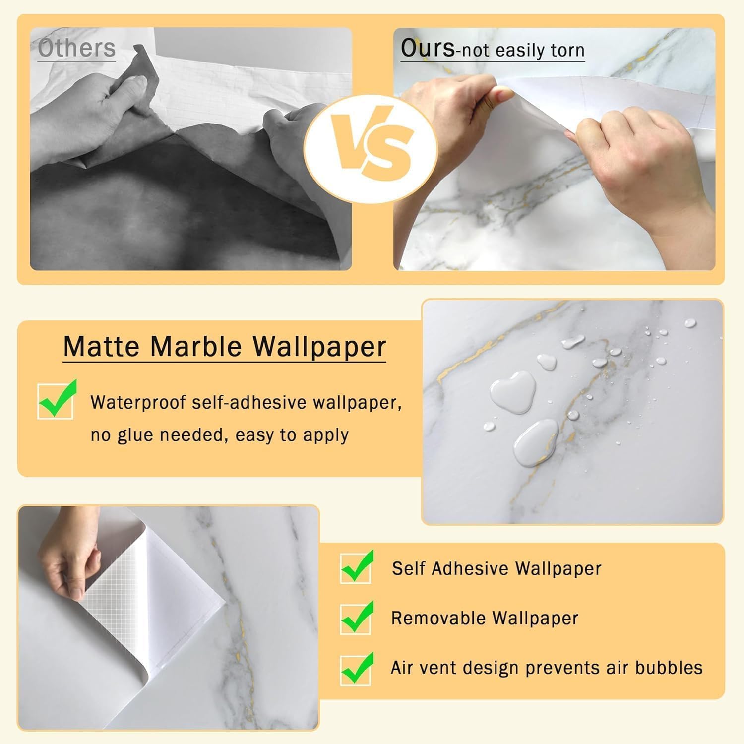 BAYYA White Marble Contact Paper Waterproof Countertop Peel and Stick Wallpaper 31.5"x78.7" Kitchen Counter Top Wrap Vinyl Countertop Covers Self Adhesive Covering for Desk Table Granite Wall Paper