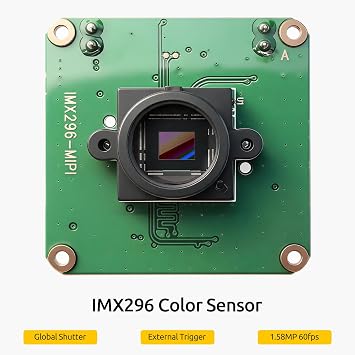 GS Camera Module with IMX296 Color Sensor Support Global Shutter External Trigger 1.58MPixel up to 60fps 1456x1088 Pixels Compatible with Raspberry pi Global Shutter Camera