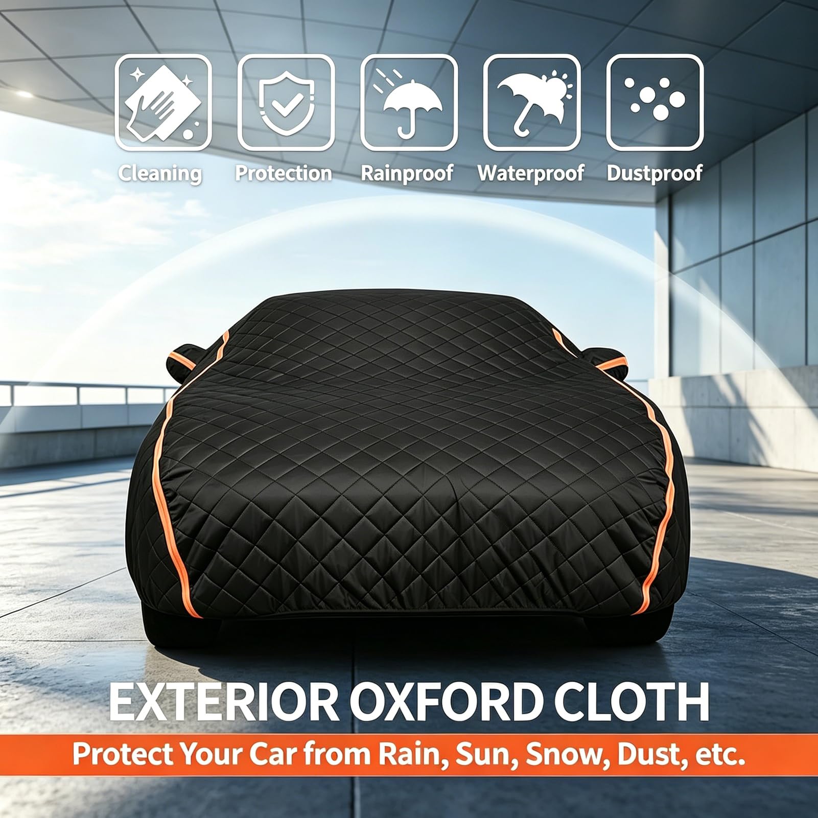 Funda Coche Exterior para DFSK E5 Plus 2024-2026,Cubierta Completa del Coche Antigranizo,Funda Lona Impermeable, antihojas, Resistente al Viento, al Polvo y a los arañazos