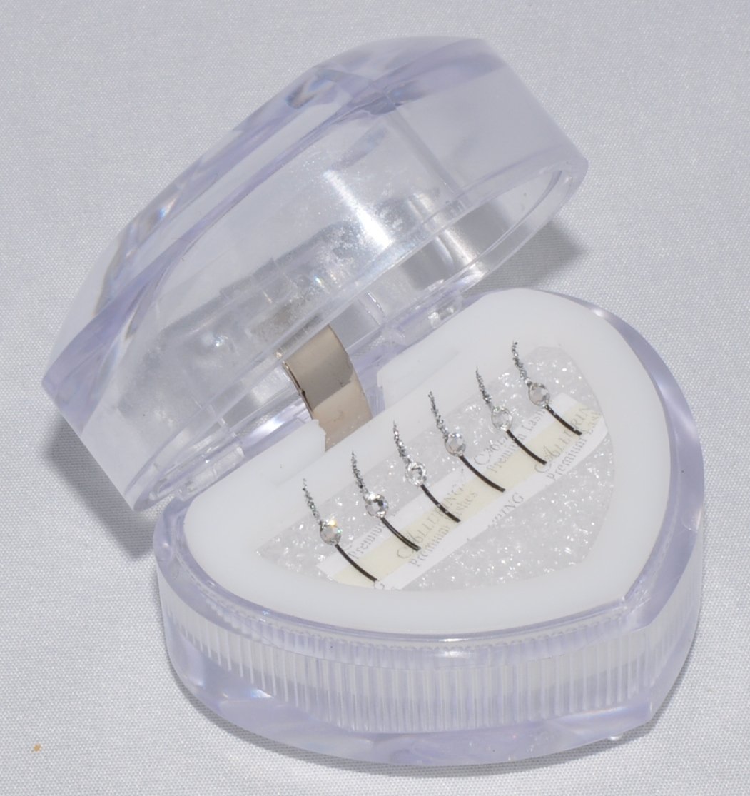 Swarovski Crystal Aurore Boreale (AB) Rhinestone, Glitter lashes. Jewel Diamond Eyelash Extensions 6 Pcs