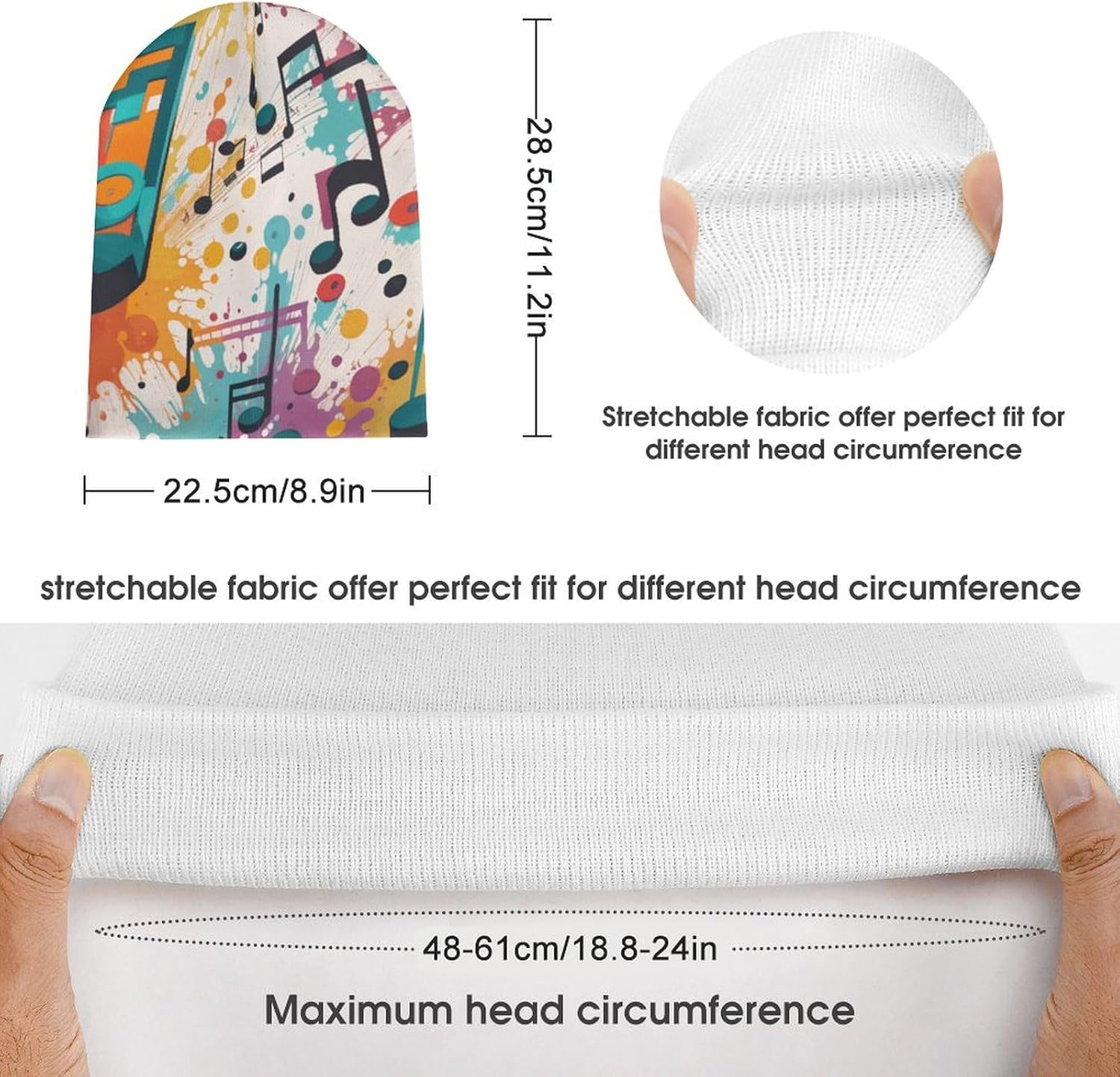 Zakqeik Cartoon-Hippopotamus Beanie Knitted Hat for Men Lightweight Knitted Skull-Cap Winter Warm Headwear Beanies