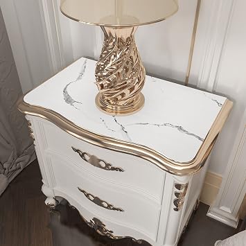 Stickyart Big Roll Thick White Marble Contact Paper 317 x 36 inch Marble Contact Paper for Countertops Waterproof Matte Peel and Stick Wallpaper for Kitchen Islands Cabinets Furniture Covers Removable