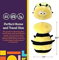 Vista 4 de Special Supplies Bumble Bee Sensory Vibrating Pillow, Pressure Activated for Kids and Adults, Plush Minky Soft with Textured Therapy Stimulation
