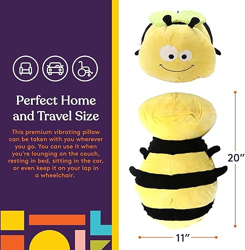 Miniatura 4 de Special Supplies Bumble Bee - Almohada vibratoria sensorial, activada por presión para niños y adultos, felpa Minky suave con terapia texturizada