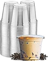 Vista 21 de Green Direct Vasos desechables de 16 onzas con tapas, vasos de plástico transparente con tapas, tazas de café helado para té Boba de burbujas, taza