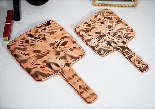 Miniatura 8 de YCHMIR Espejo de mano Espejo galvanizado (oro rosa, cuadrado L)