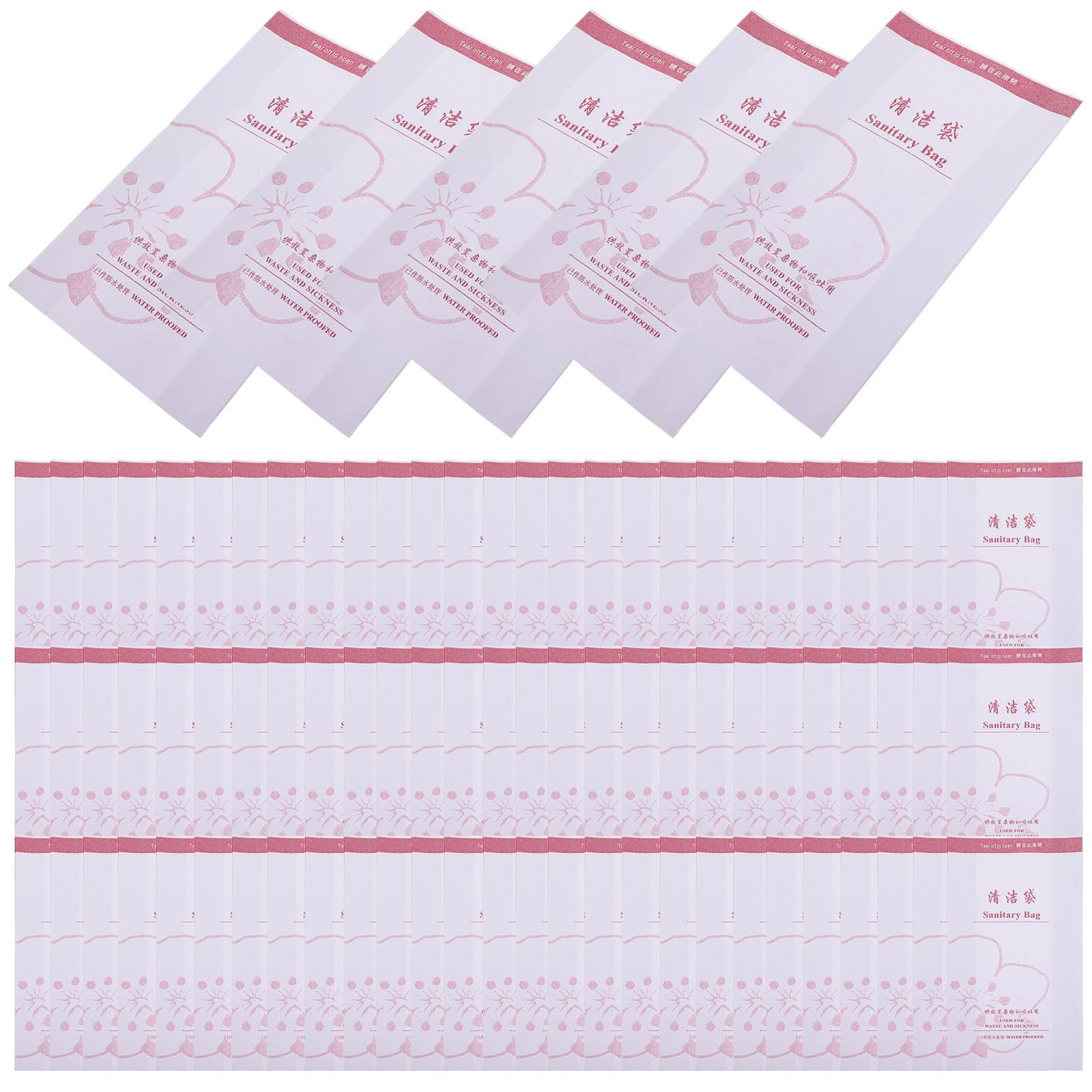 Bolsas de papel para vómito desechables e impermeables, pack de 100 unidades para viaje 8