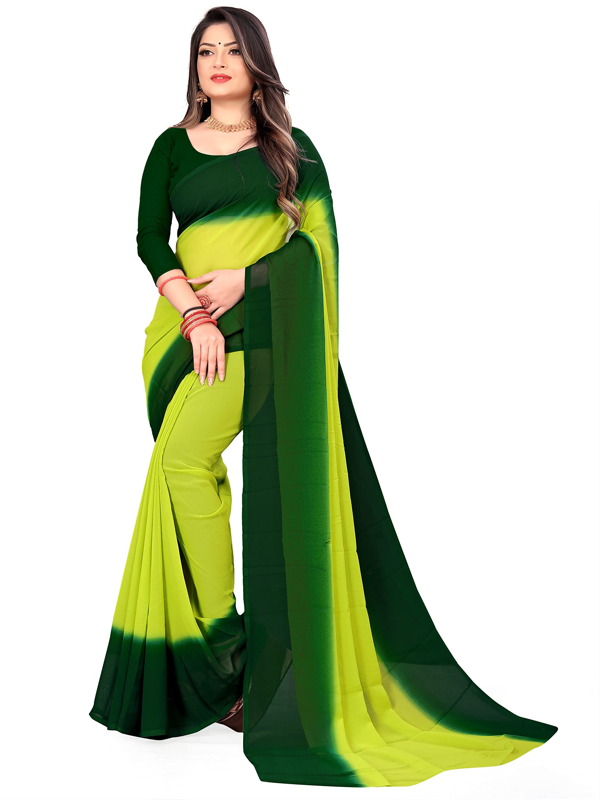 anand sarees Women's Regular Fit Designer Padding Bollywood Georgette Saree with Matching Blouse Piece | Stylish, Comfortable & Fancy Saree for Parties, Weddings, Casual Outings, Festivals-picture-50