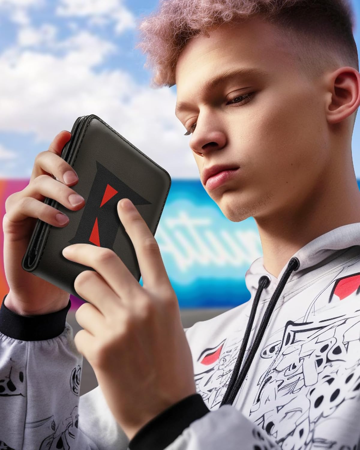 Bistup Boys Wallet Cute Leather Wallet - Credit Card Cash Id Holder Rfid Blocking Bifold Small Wallets With Coin Pocket Id Window Slim for Teen Boys Little Boy Men Youth Guys Cool Cartoon Black - Image 6