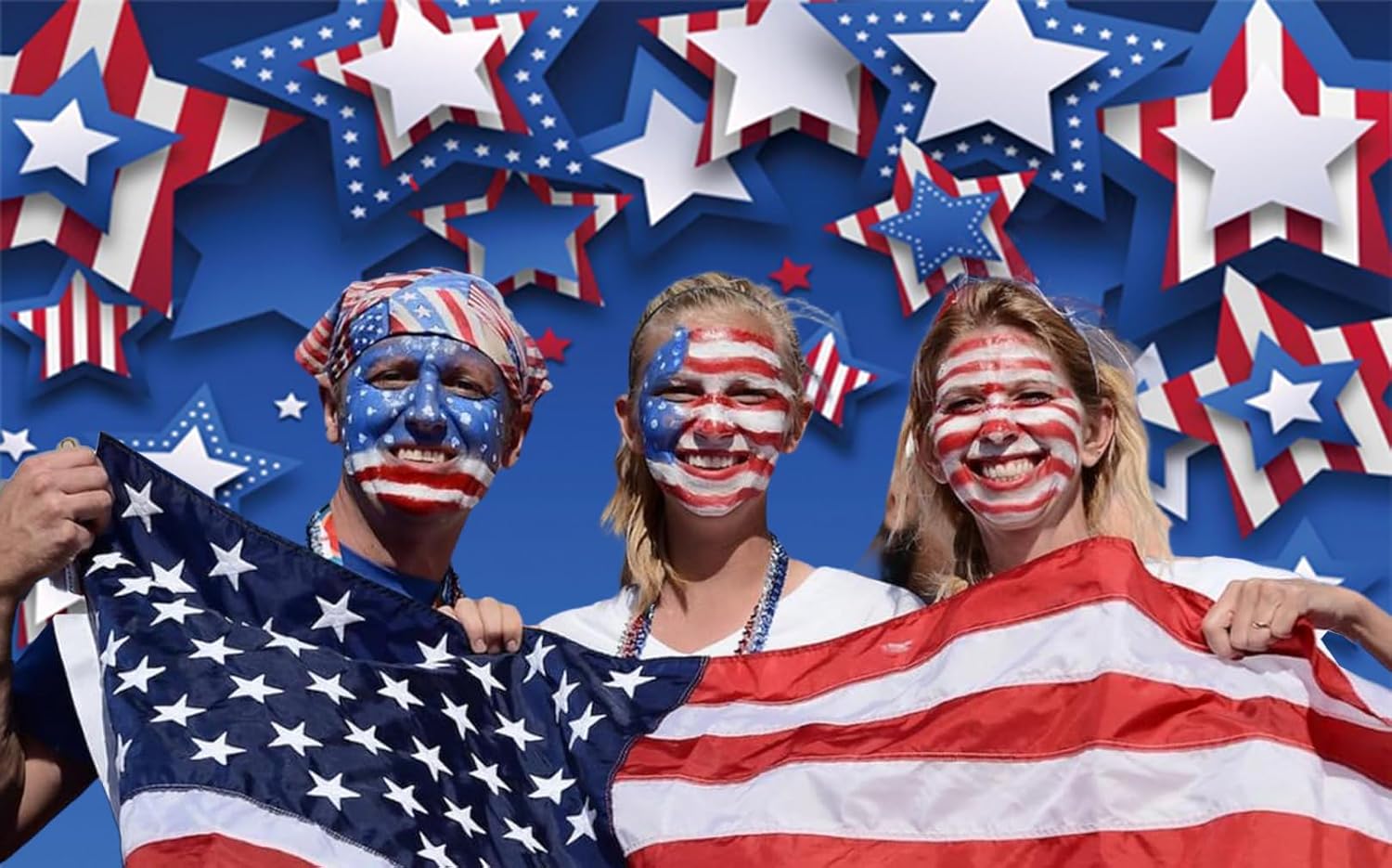 12x8ft Independence Day 4th of July Backdrop Veterans Day Patriotic Backdrops American Flag Striped Stars Photography Background Large Banner 4th of July Party Decorations Studio Photo Booth Props