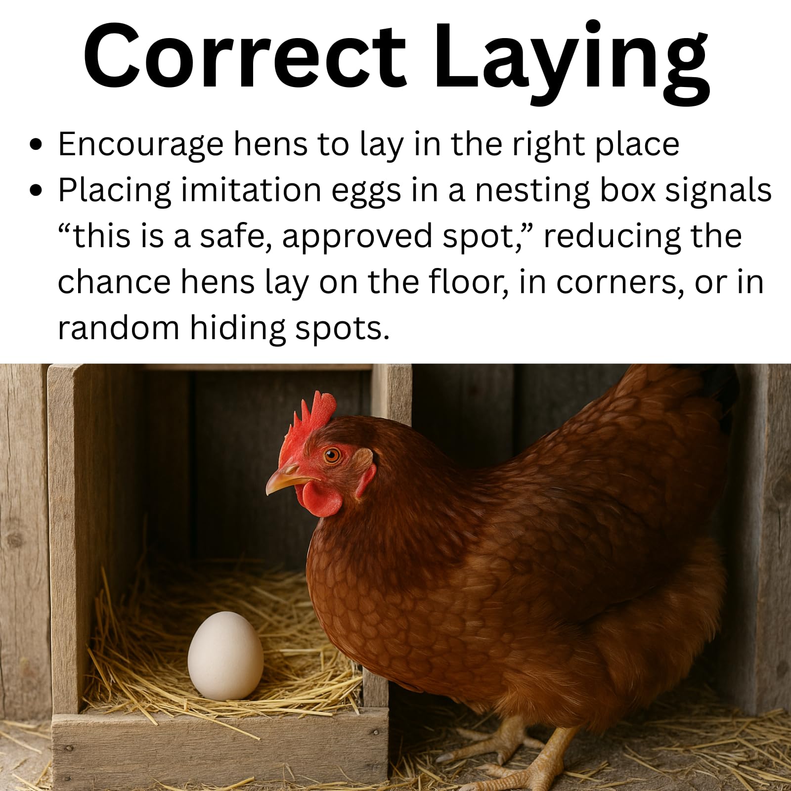 Lot de 6 œufs de poule en caoutchouc lesté pour inciter à pondre ou empêcher de manger des œufs (6 œufs)