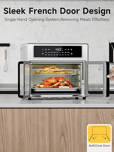 Miniatura 2 de Kitchen Elite Freidora de aire horno de puerta francesa, 26.4 cuartos de galón, fácil limpieza y uso, combo de horno tostador grande de encimera, 18