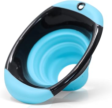 Kitchen Canning Funnel Collapsible Silicone Food Funnel for Wide Mouth and Regular Mason Jars Flexible Use for Coffee, Liquid, Jam, Cooking, Baking, Crafts - Teal/Gray
