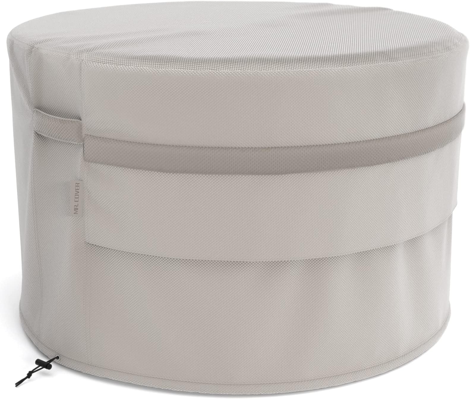 MR. COVER Fire Pit Cover Round, Fits for 30-36 Inch Fire Table, Sturdy & Waterproof, Beige (36 Dia x 24 H Inches)