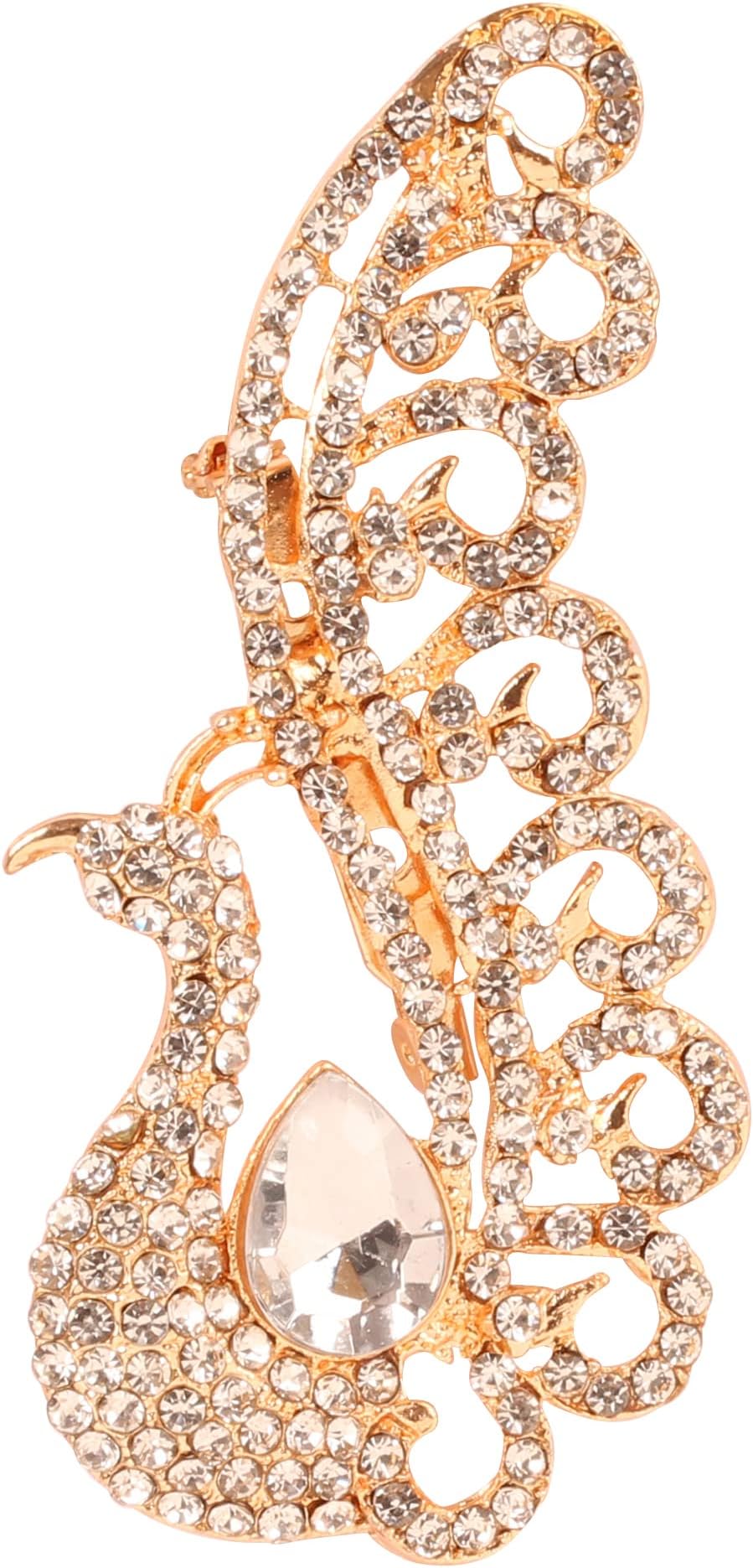 Indian Bollywood Handcrafted Fine intricate brooch lapel pin Designer Jewelry Brooch in Silver Gold Tone For Women.