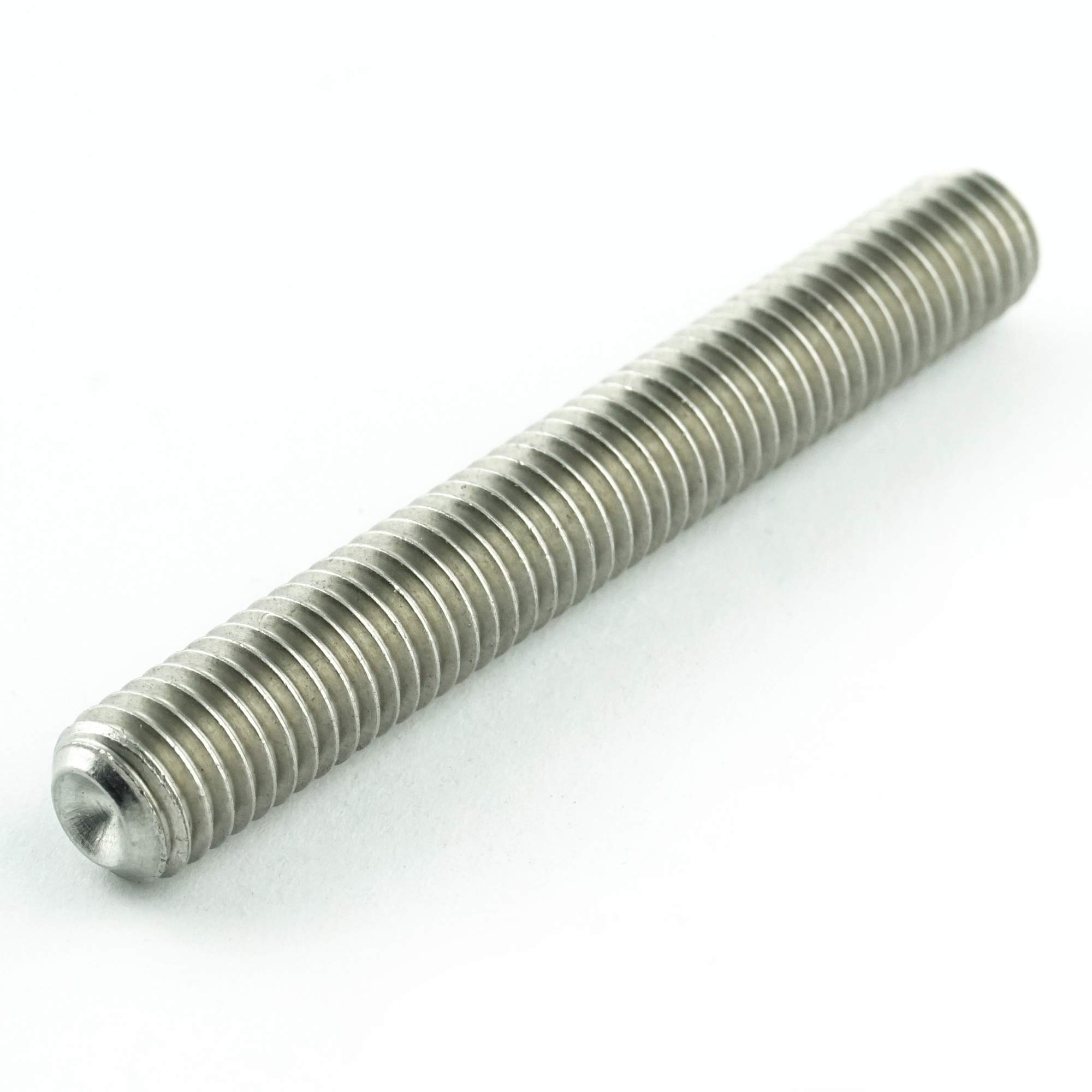 M12 x 16 mm trzpień gwintowy z gniazdem sześciokątnym i ostrzem pierścieniowym (100 sztuk) - śruby mocujące DIN 916 - ISO 4029 - śruby gwintowane - stal szlachetna A2 V2A - nierdzewny