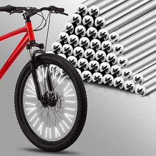 PSLER 36PCS Spoke Reflectors Reflective Spoke Skins for Mountain Road Bike | Reflective Spoke Covers Trim Wrap Pipe for Motorcycle Motocross Dirt Bike