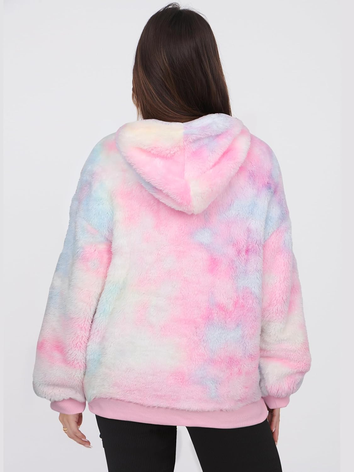 NIeyook Sherpa Fleece Hoodies for Women Fuzzy Oversized Zip up Hoodie with Pockets Casual Pullover Hooded Sweatshirt - Image 5