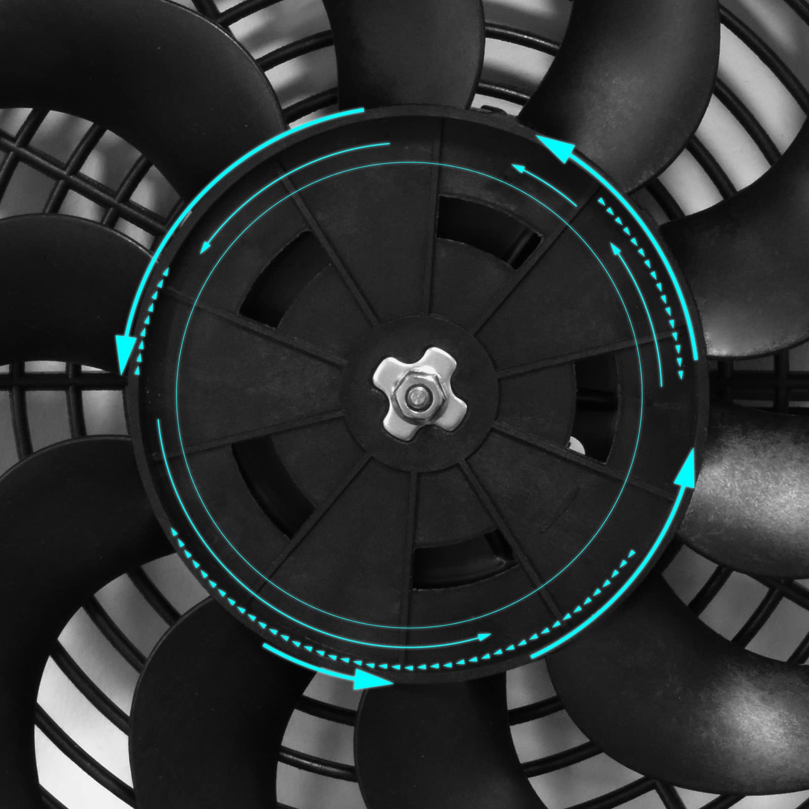 Radiator Fan Zip Ties 8 9 10 12 14 Inch Universal Slim Fan Push Pull Electric Radiator Fan Air-Sucking Type Cooling & Mounting Kit 12V 80W 2100RPM (Color : 12 Inches 12V Volt Radiator