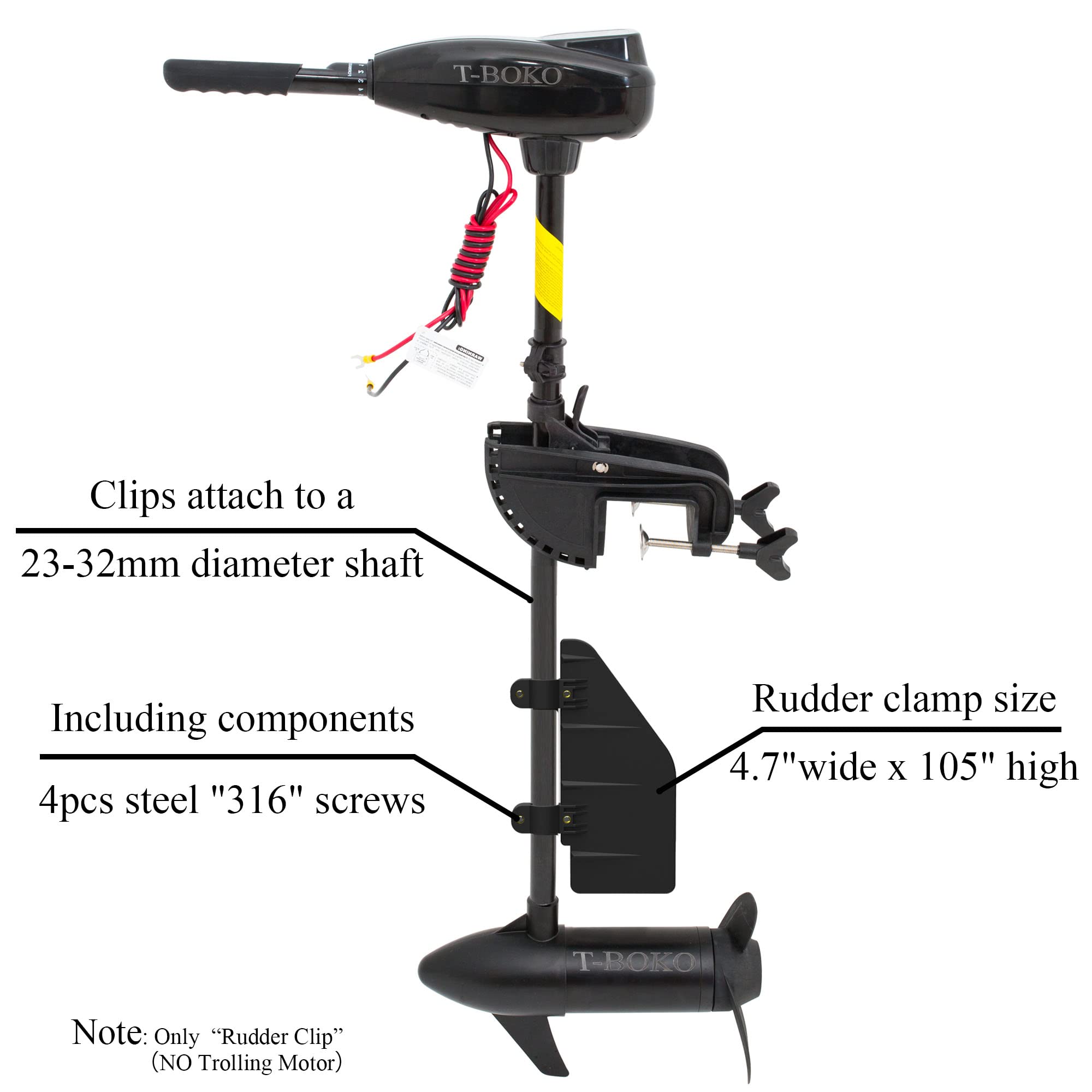 Accessori per motori a trolling, BarcaTimone Morsetto Adatto 14.5-37 KG Spinta Motore Fuoribordo