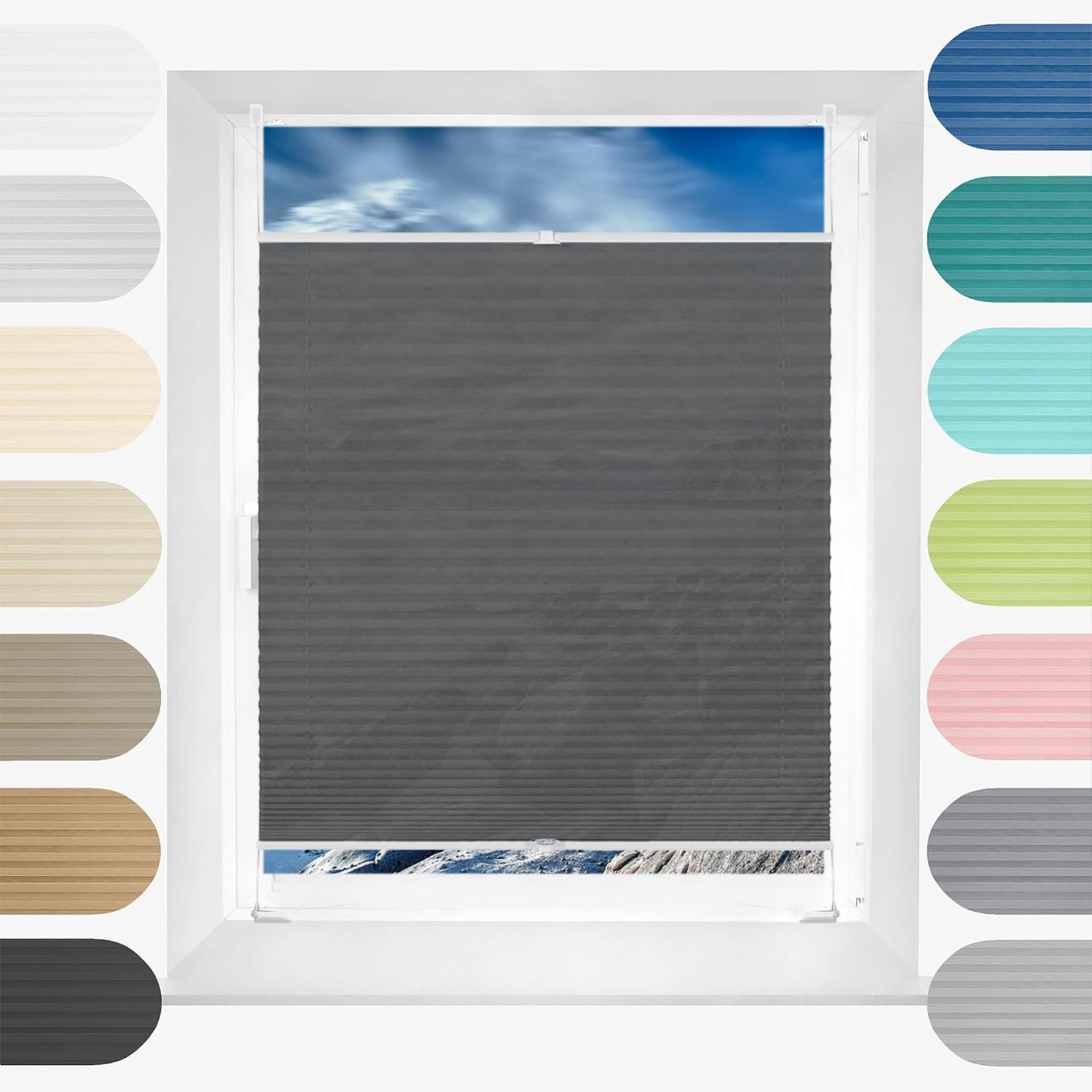 Store occultant portable gris 70x220 cm anti regard et protection solaire thermique