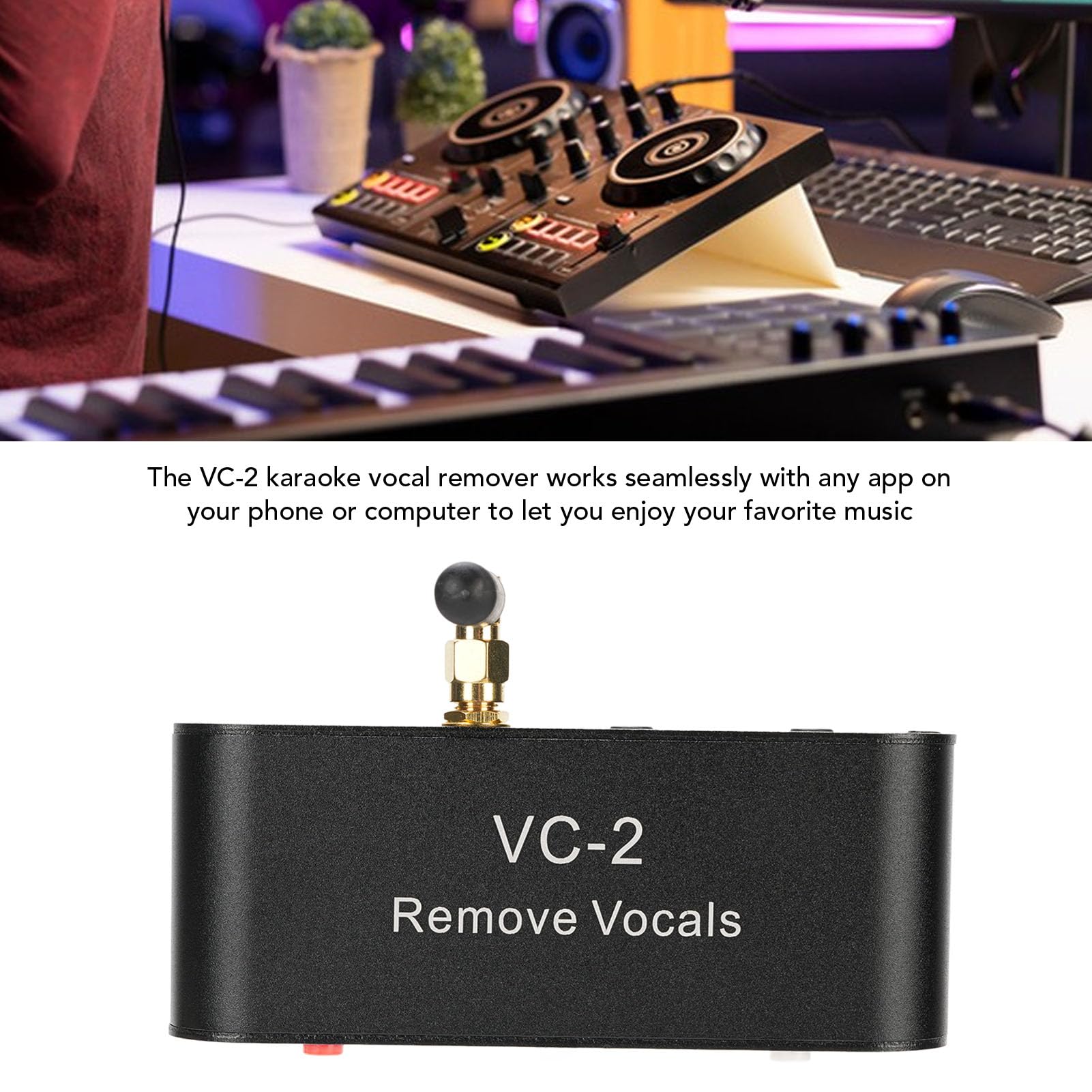 Zyyini VC-2 Karaoke Stereo Vocal Removal Device, Real Time Vocal Remover with BT 5.0 for 3.5mm Speakers Karaoke Machines Phones Computers