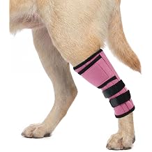 Kuoser Dog Leg Brace X-Large, Compression Wrap for Front Elbow & Hind Legs, Adjustable Dog Knee Braces for Leg Torn Acl, Joint Support & Injury Recovery, Stops Licking & Protects Wounds, Pink