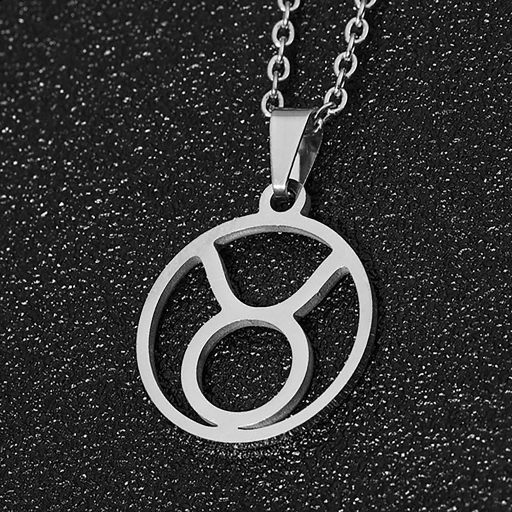 ZENSE - Collar del zodiaco Tauro para hombre ZP0235-A, diámetro 2 cm, con cadena