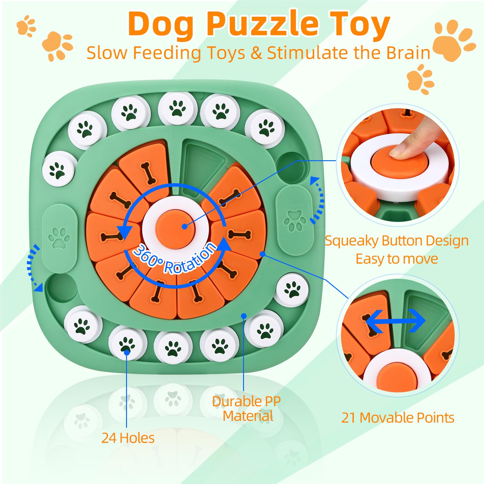 AVOAR Giocattoli per cani per noia e stimolante, giocattoli stimolanti mentalmente per cani, giocattoli puzzle per cani di grandi dimensioni, puzzle per cani intelligenti, giocattoli per cani