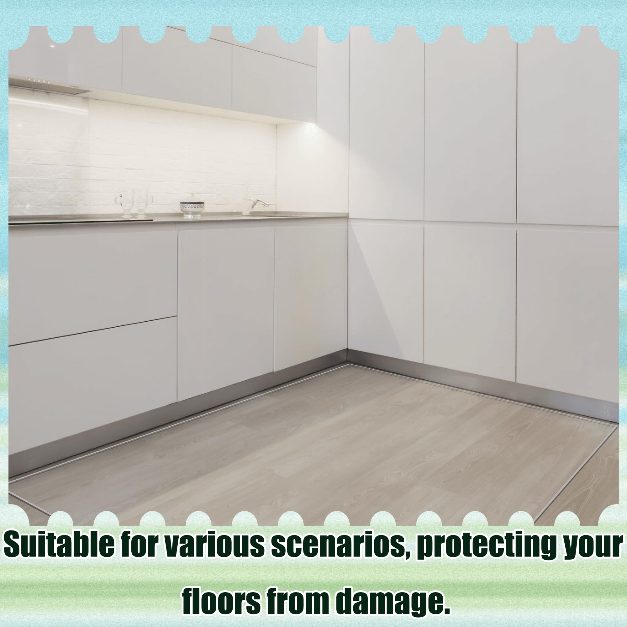 Protector de Suelo 60 x 195 cm Resistente a Los Arañazos, Antideslizante Alfombrilla de Protección para El Suelo Varios Tamaños para Oficina, Parquet, Escritorio O Gaming, Color Transparente
