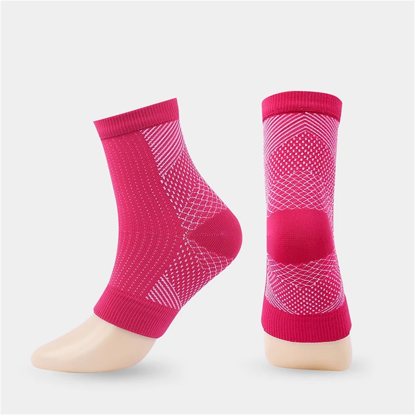 Medias De Compresion 2 Pares de Calcetines for Hombres y Mujeres, Calcetines de compresión for aliviar el Dolor de neuropatía, Tobillera Plantar(White S)