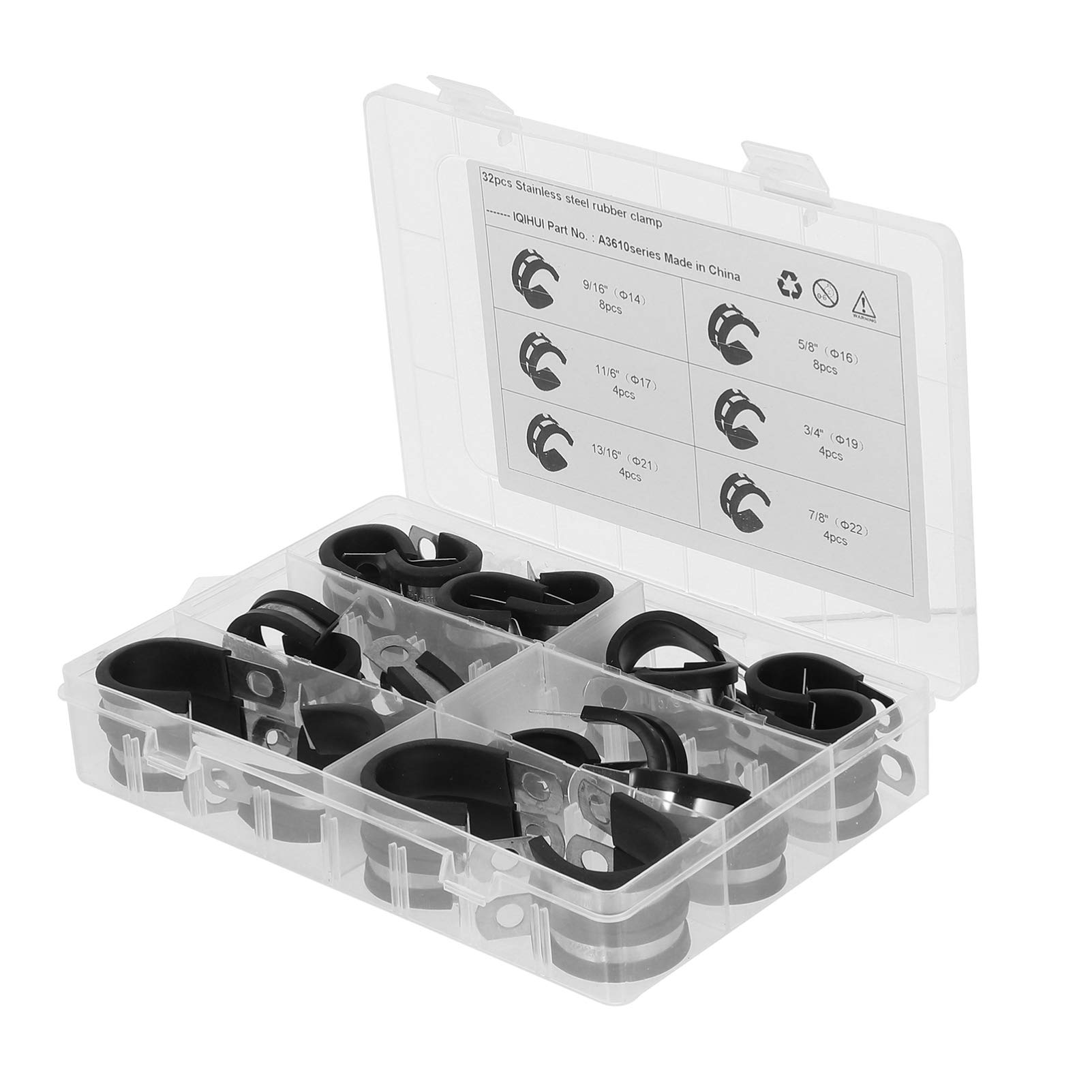 Collier de serrage R en acier inoxydable de qualité supérieure avec isolation élastomère