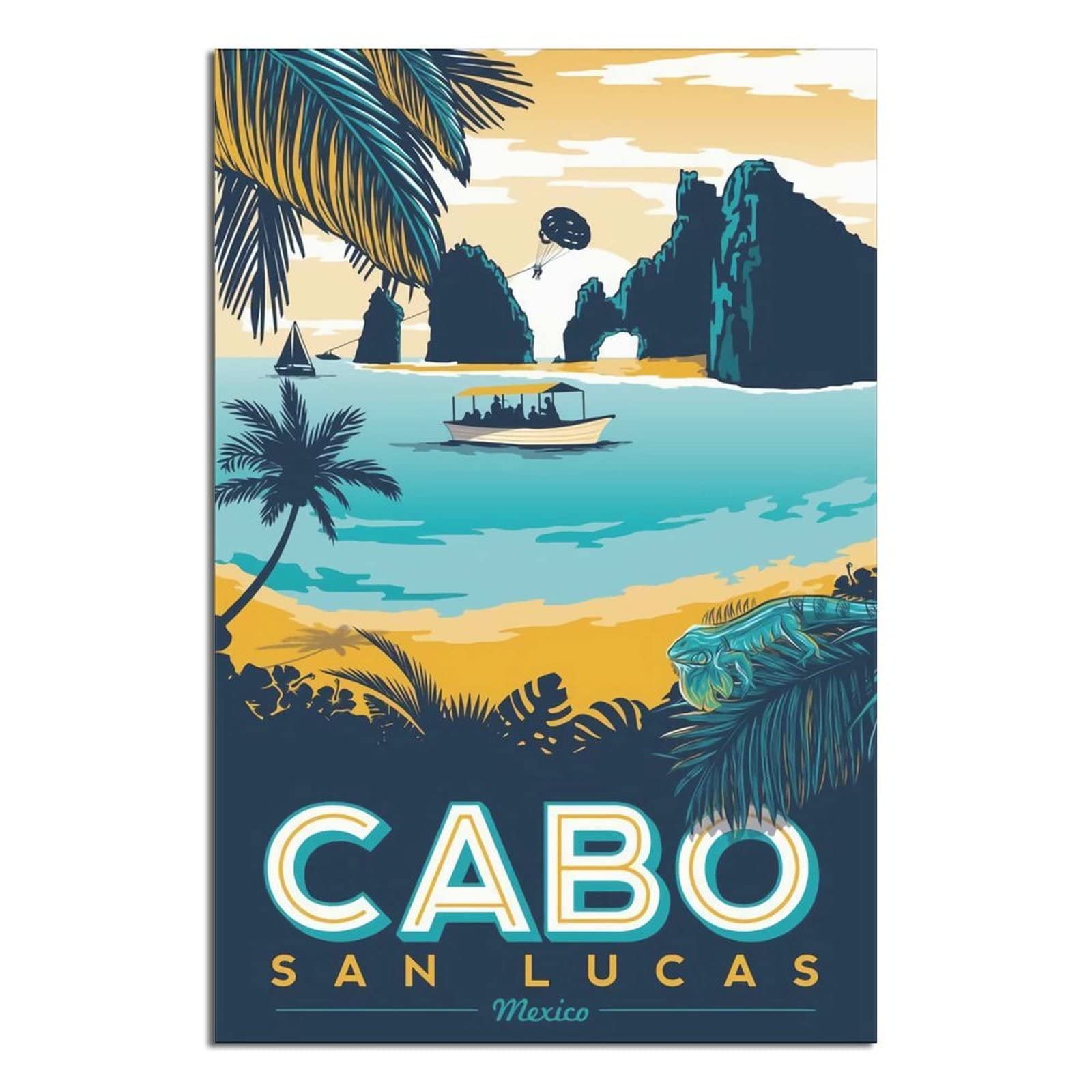 QRTY Cabo San Lucas Mexico Vintage Travel Poster Canvas Art Wall Decor Poster Picture Print Painting Posters Gift 20x30inchs(50x75cm)