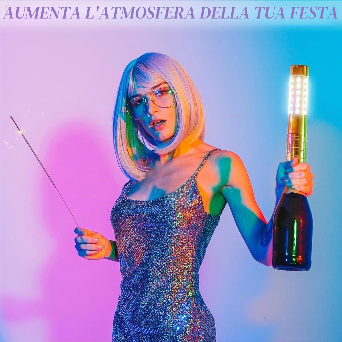 2 pezzi LED bottiglia luci di servizio bottiglia stroboscopica ragazza luci bacchetta riutilizzabile ricaricabile servizio LED champagne per bar club compleanno matrimoni feste