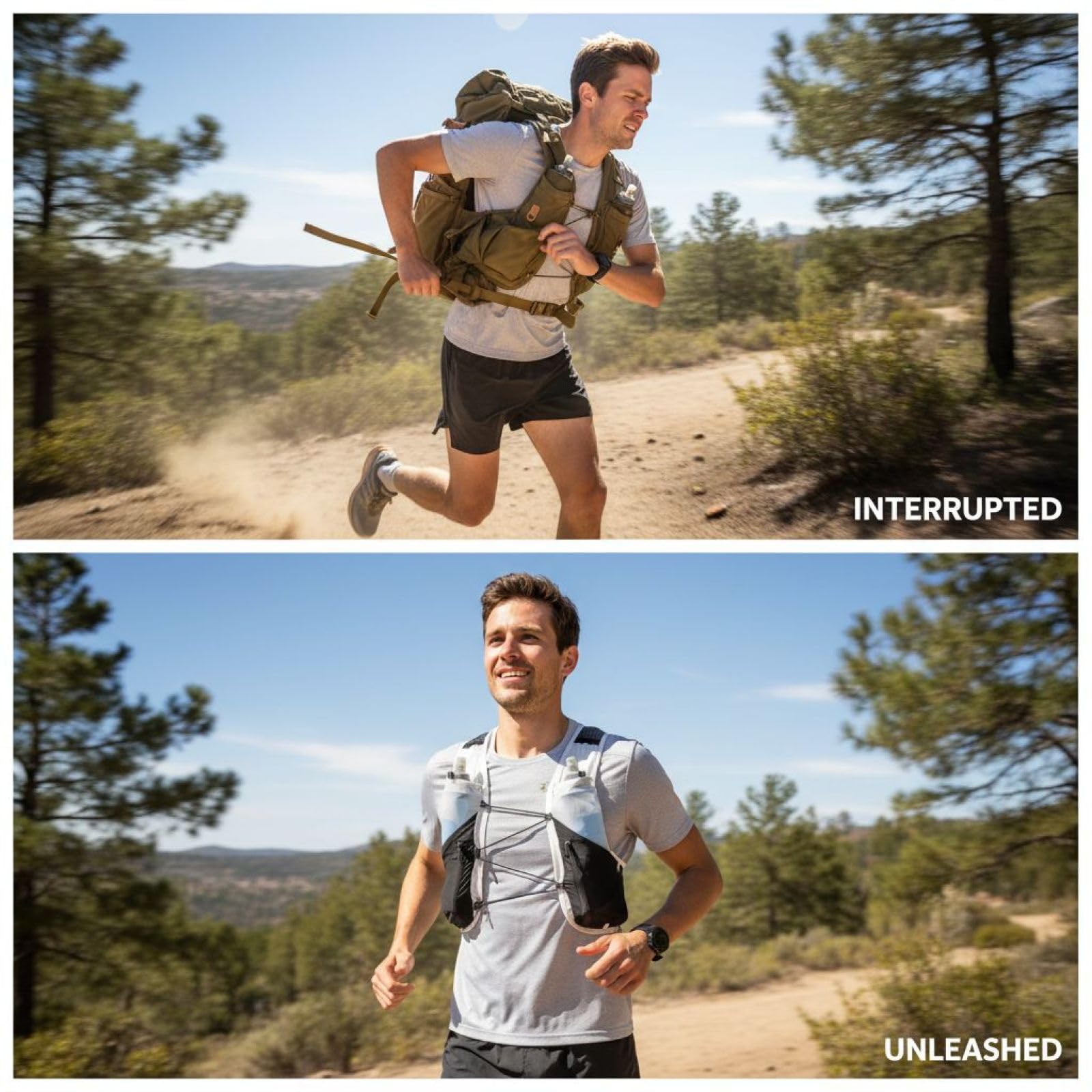 Laufweste für Herren mit 2 weichen Flaschen, 241 ml, niedrige Wasserweste mit verstellbaren Brustgurten, geeignet für Fitnessstudio, Training und Basketball