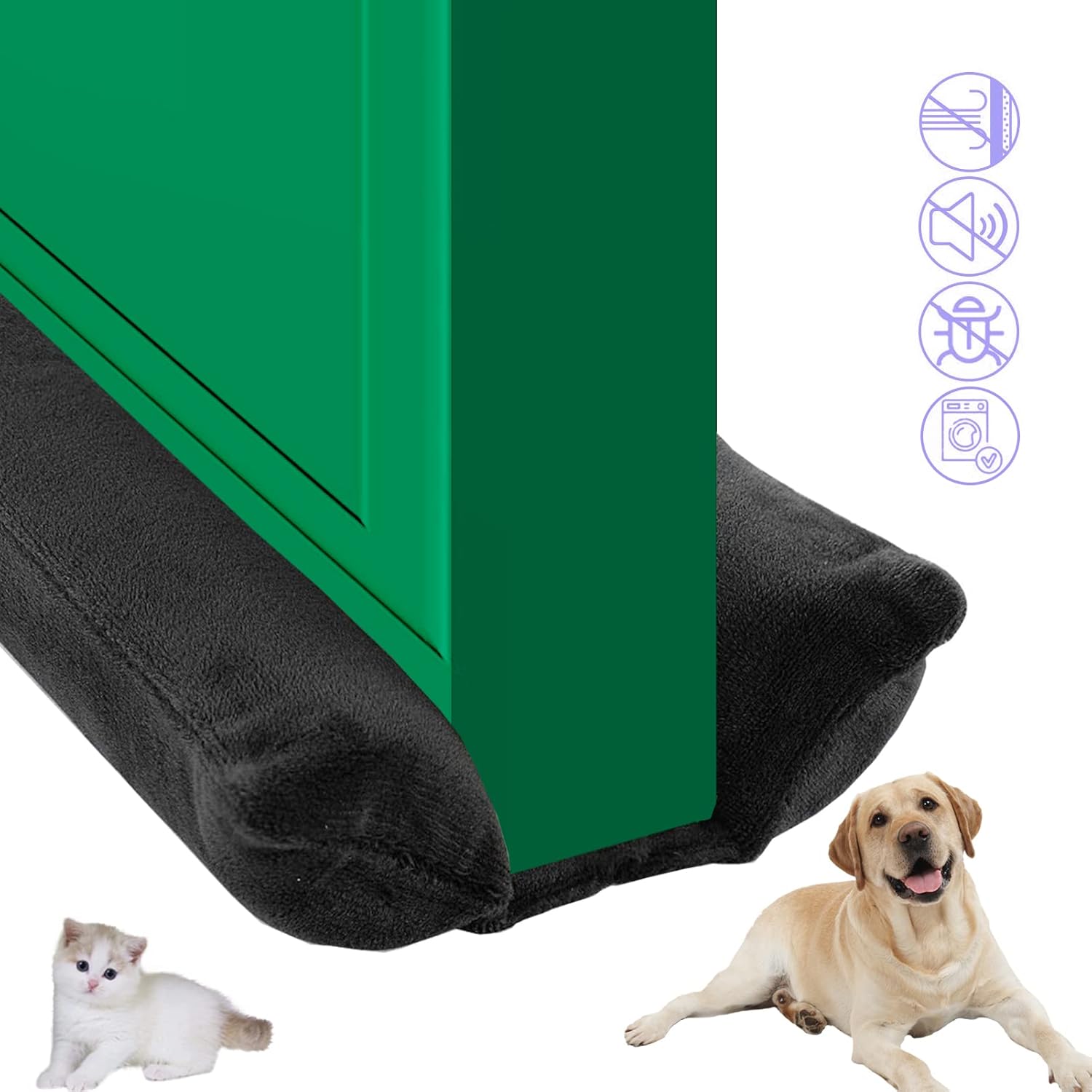 Door Draft Stopper, Pure Cotton 2142 inch Adjustable Under